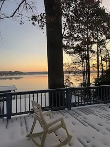 winter sunrise with snow