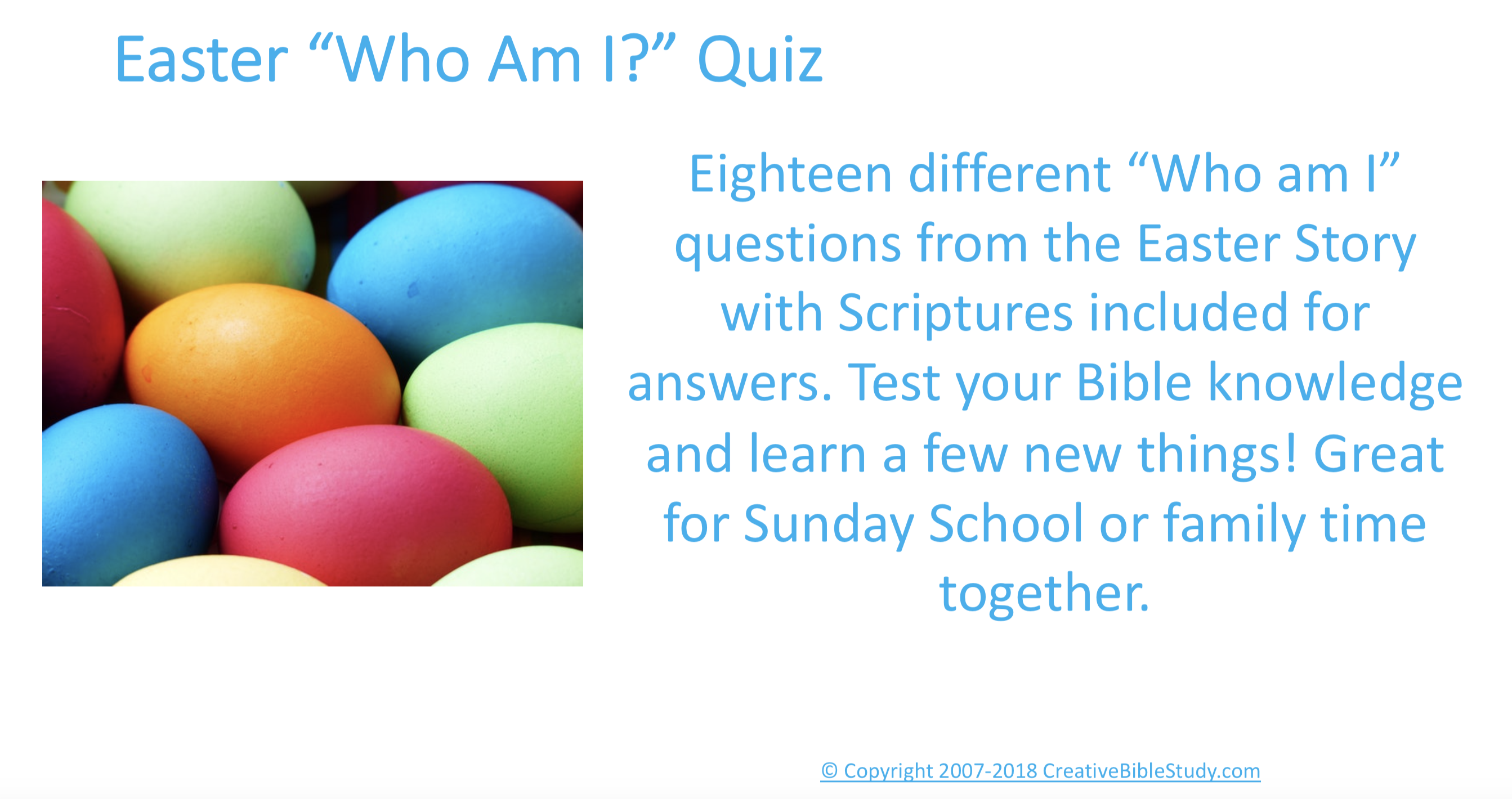 An Easter Quiz Game - Kids, Youth & Adults