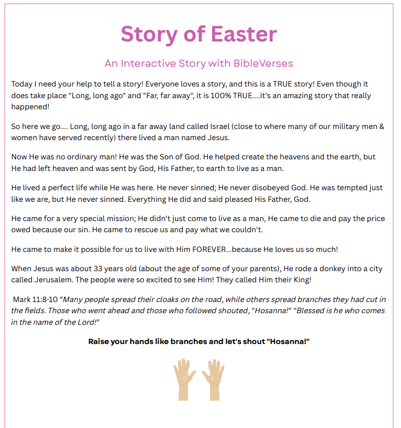 Story of  Easter - Interactive