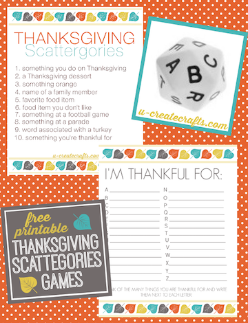 Thanksgiving Scattergories