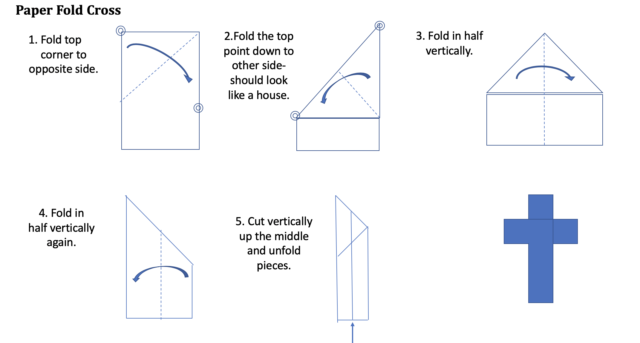 fold and cut paper cross